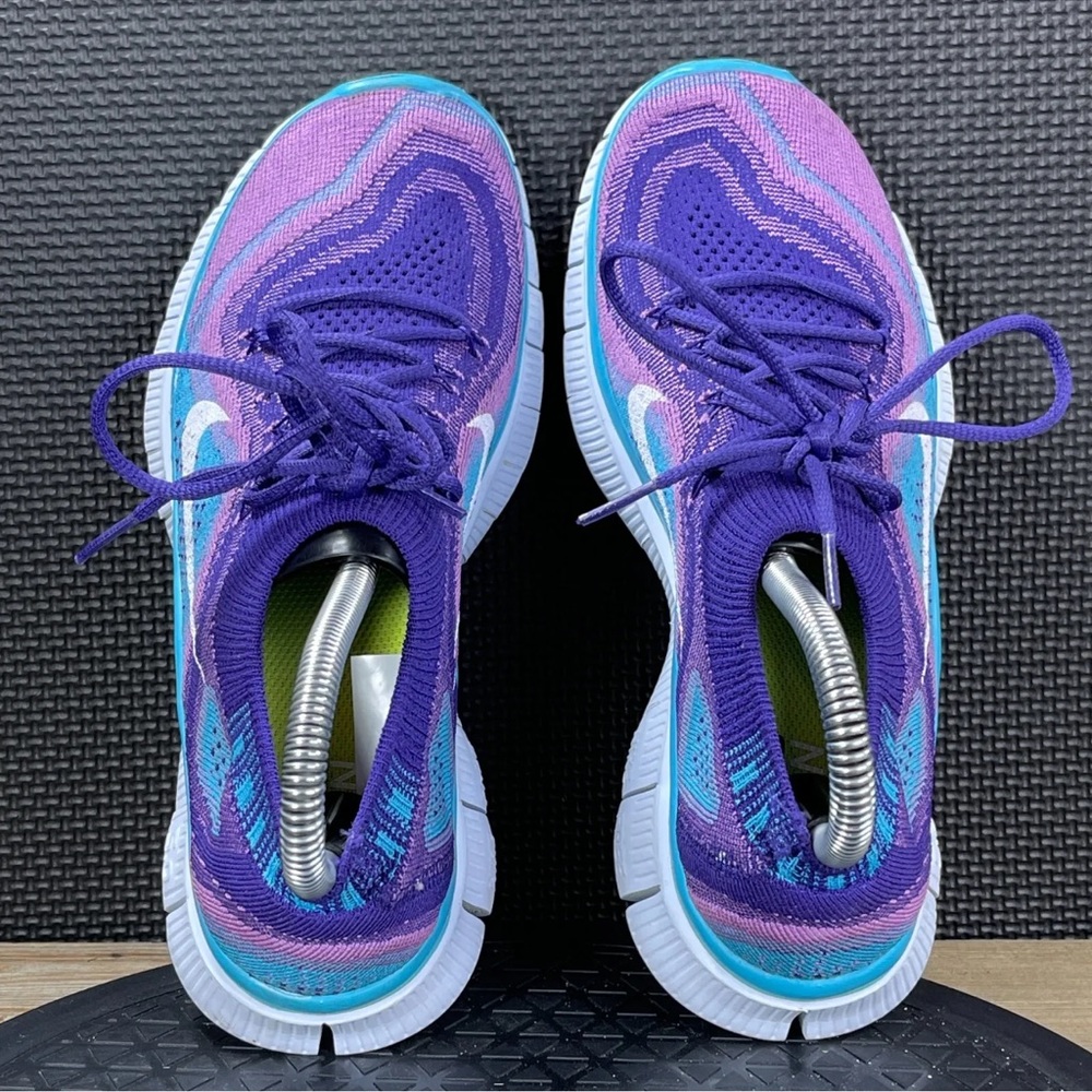 Nike Free Flyknit 5.0 Womens 7.5 Purple Running Shoes Low Top Sneakers Trainers